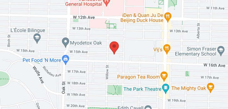 map of 758 W 15TH AVENUE